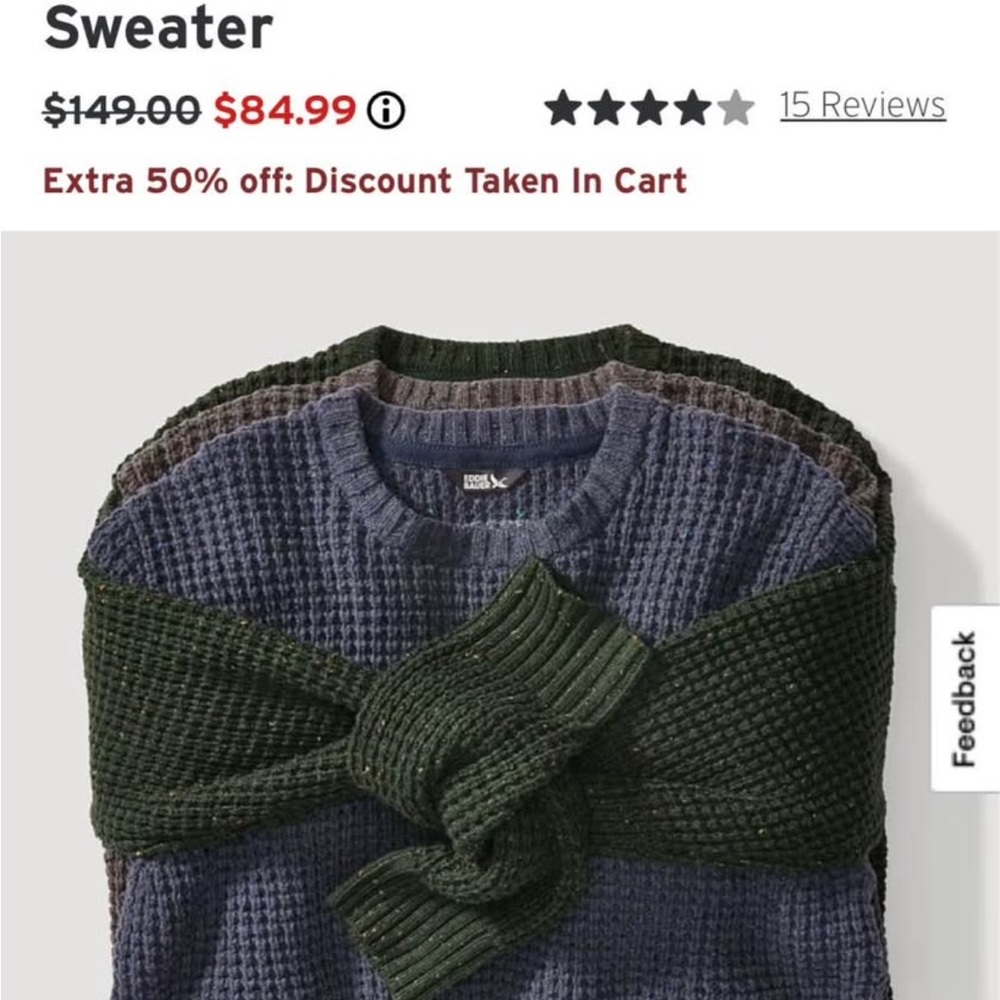 Eddie Bauer Men's Crewneck Sweater - Green and Blue
